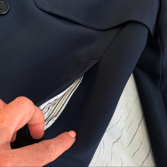 ANN TAYLOR Very Dark Blue Military Style Blazer - Picture 6 of 7